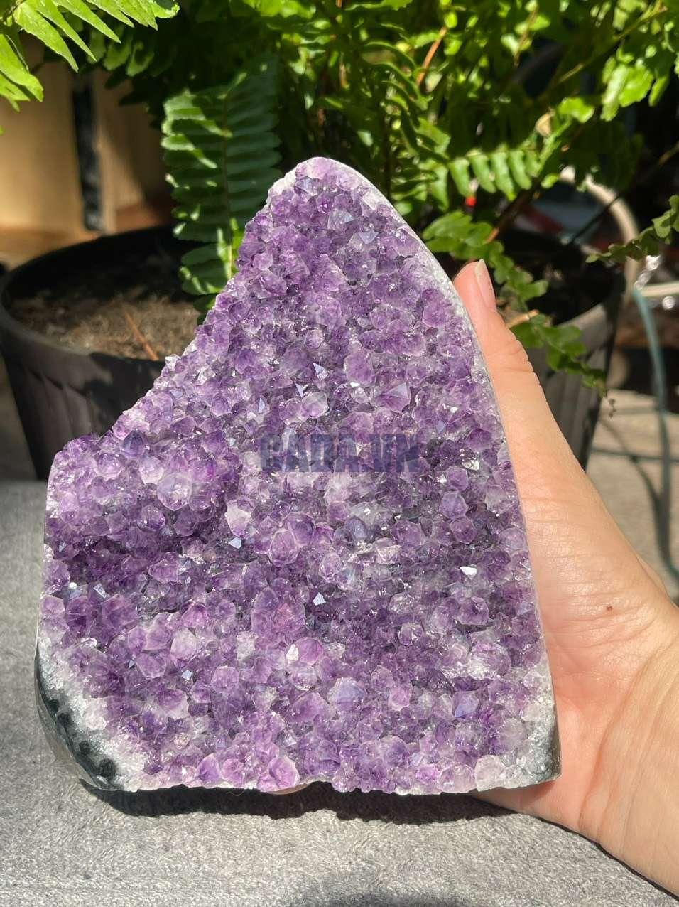 HỐC THẠCH ANH TÍM NHỎ – SMALL AMETHYST GEODE (TV541), KL: 1,026KG, KT: 14*11CM