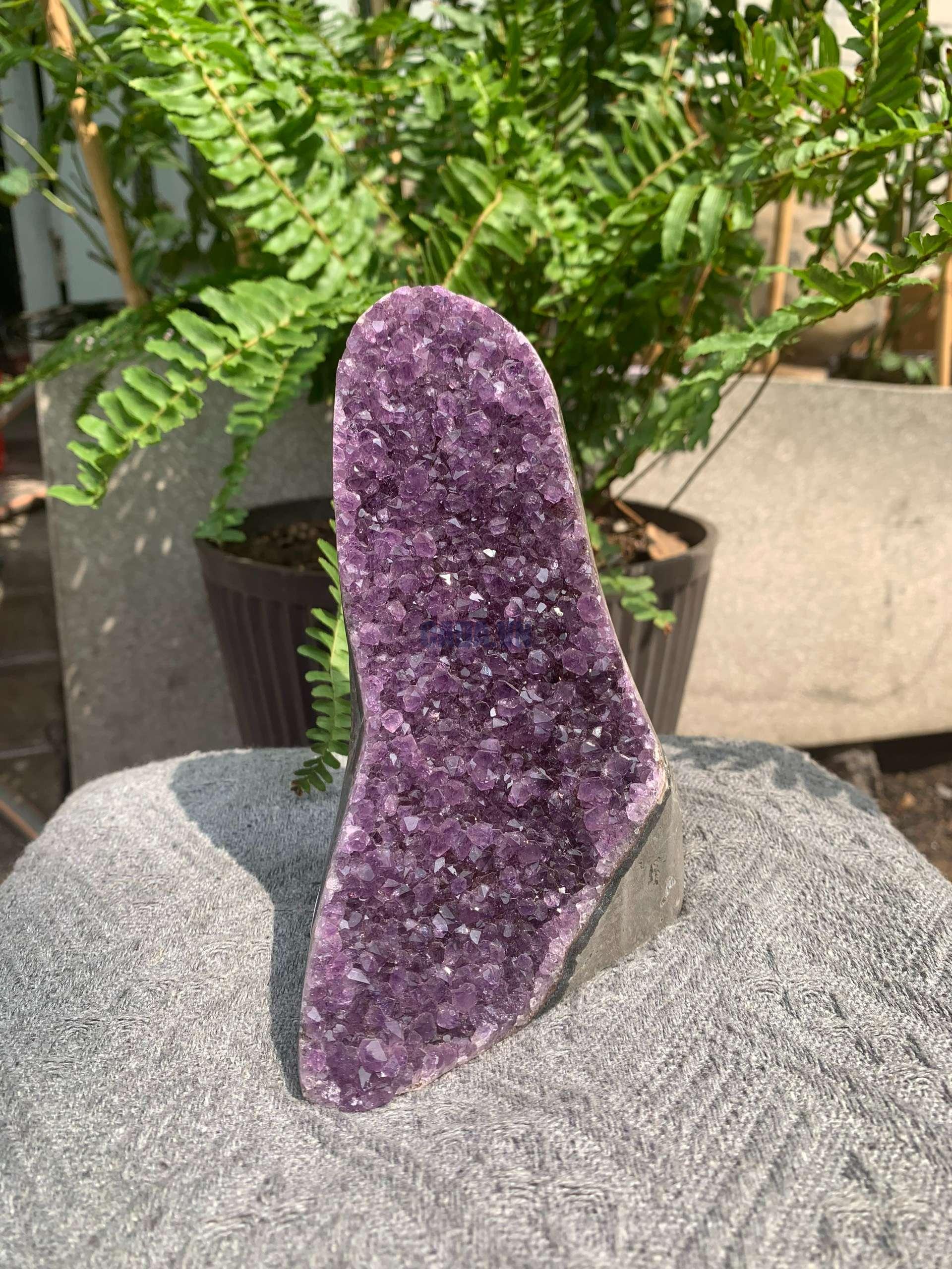 HỐC THẠCH ANH TÍM NHỎ – SMALL AMETHYST GEODE (TV549), KL: 0,816KG, KT: 15*8,5CM