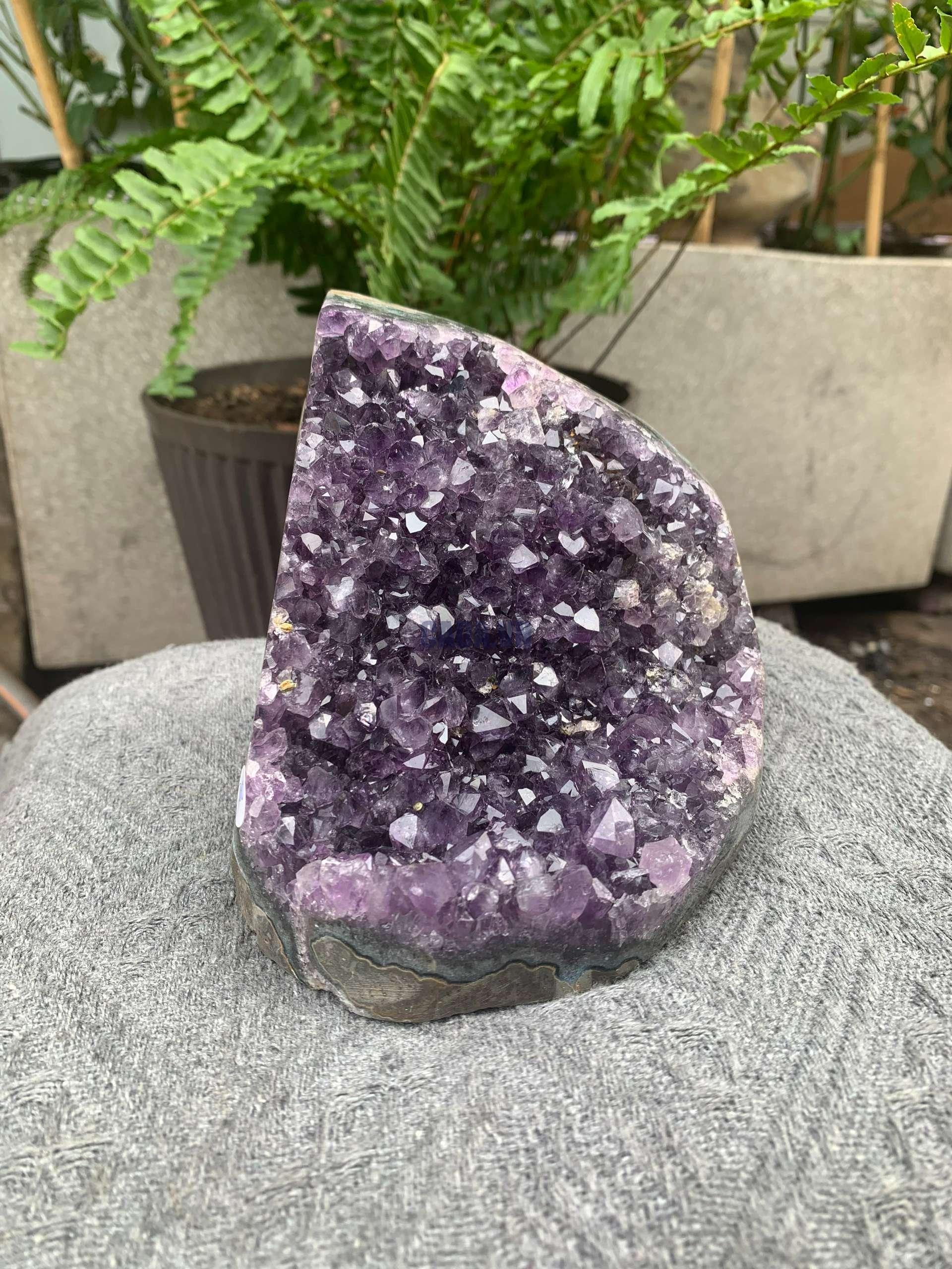 HỐC THẠCH ANH TÍM NHỎ – SMALL AMETHYST GEODE (TV550), KL: 1,514KG, KT: 15*11,5CM