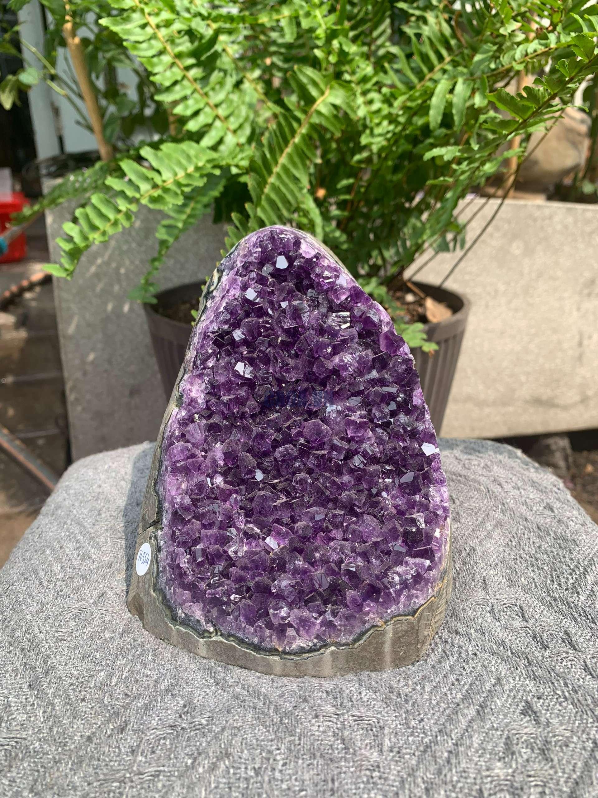 HỐC THẠCH ANH TÍM NHỎ – SMALL AMETHYST GEODE (TV554), KL: 1,464KG, KT: 16*10CM