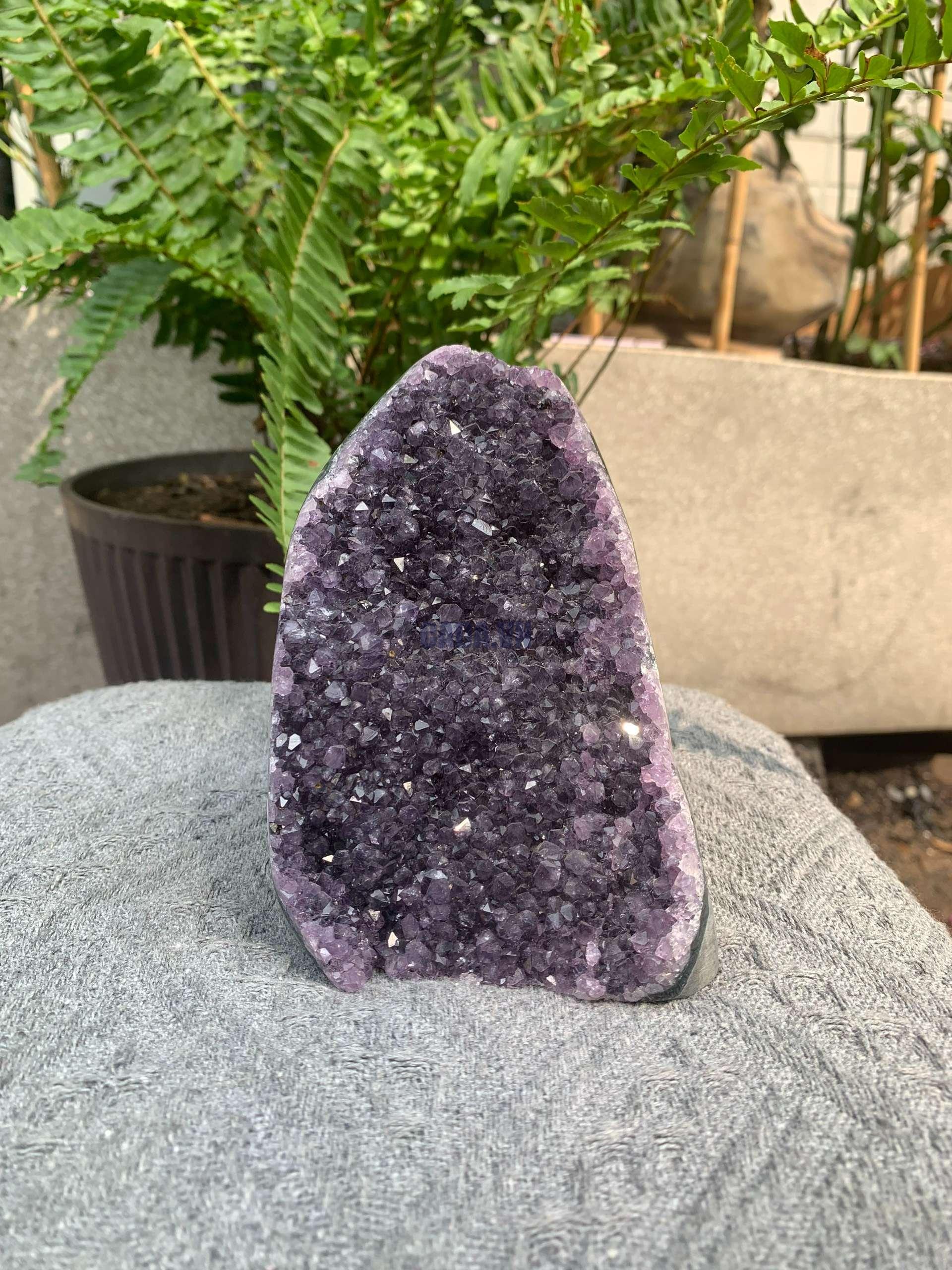 HỐC THẠCH ANH TÍM NHỎ – SMALL AMETHYST GEODE (TV558), KL: 0,95KG, KT: 13*8CM