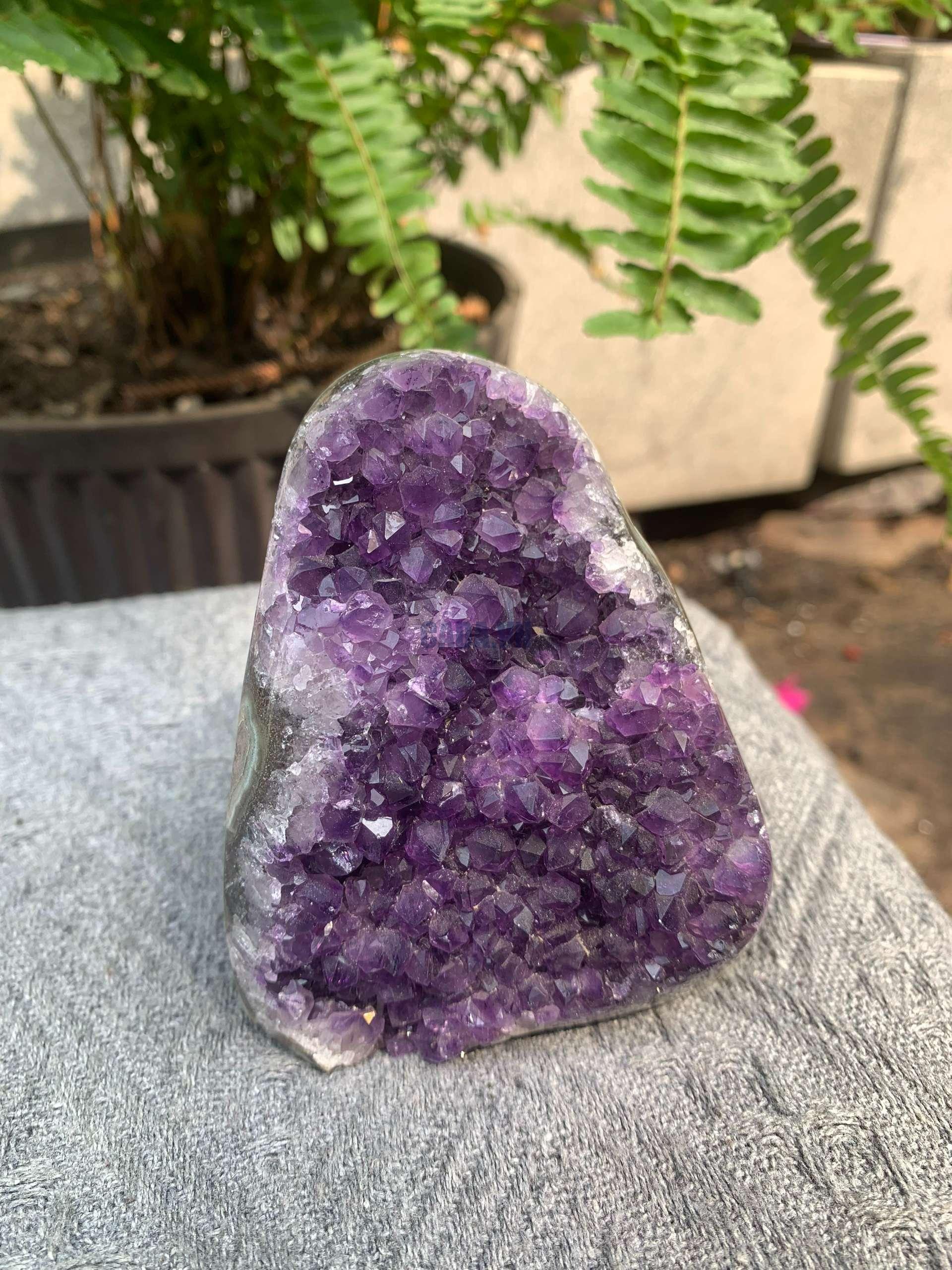 HỐC THẠCH ANH TÍM NHỎ – SMALL AMETHYST GEODE (TV561), KL: 0,466KG, KT: 10*7,5CM