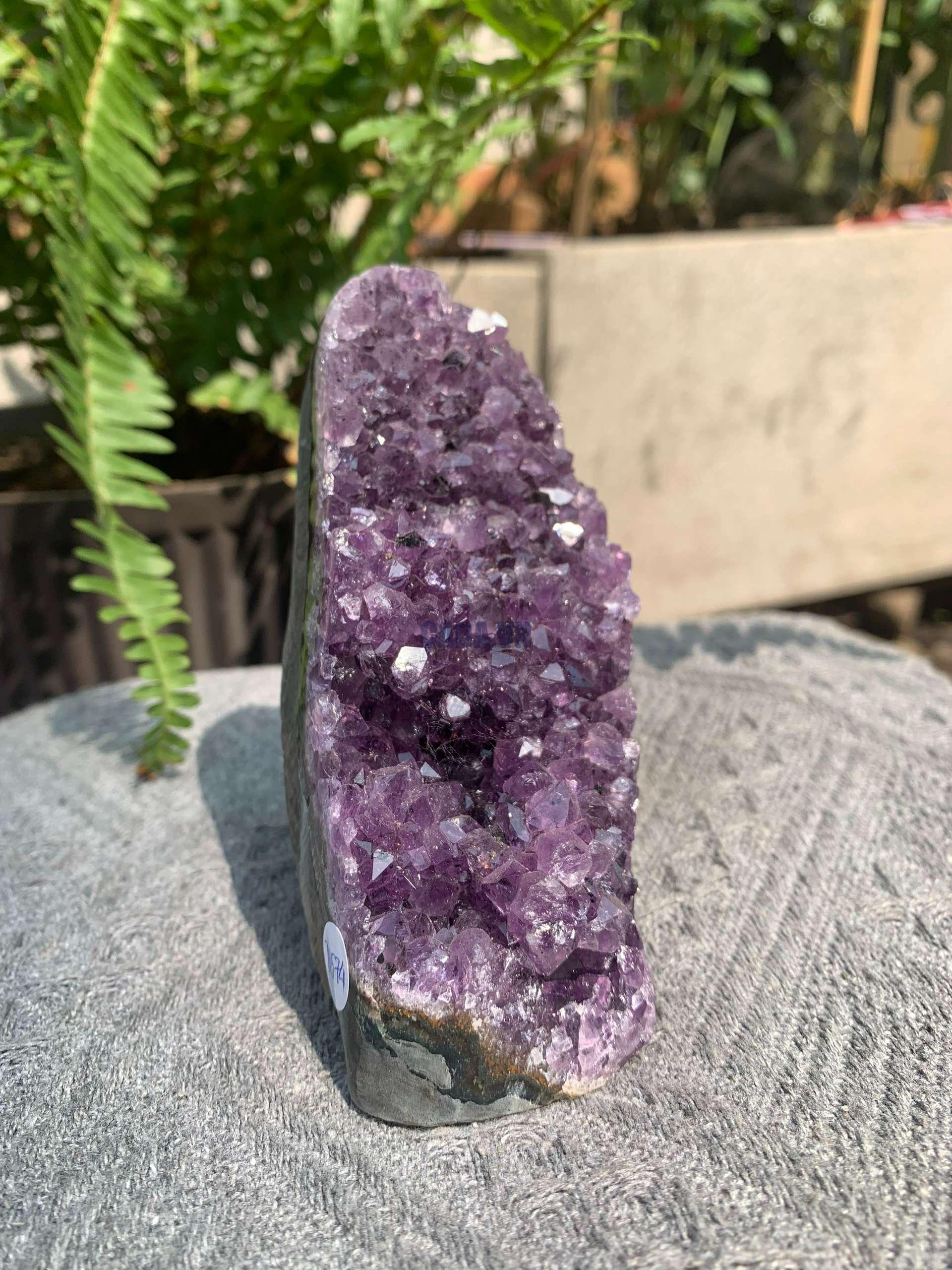 HỐC THẠCH ANH TÍM NHỎ – SMALL AMETHYST GEODE (TV574), KL: 0,48KG, KT: 11*5CM