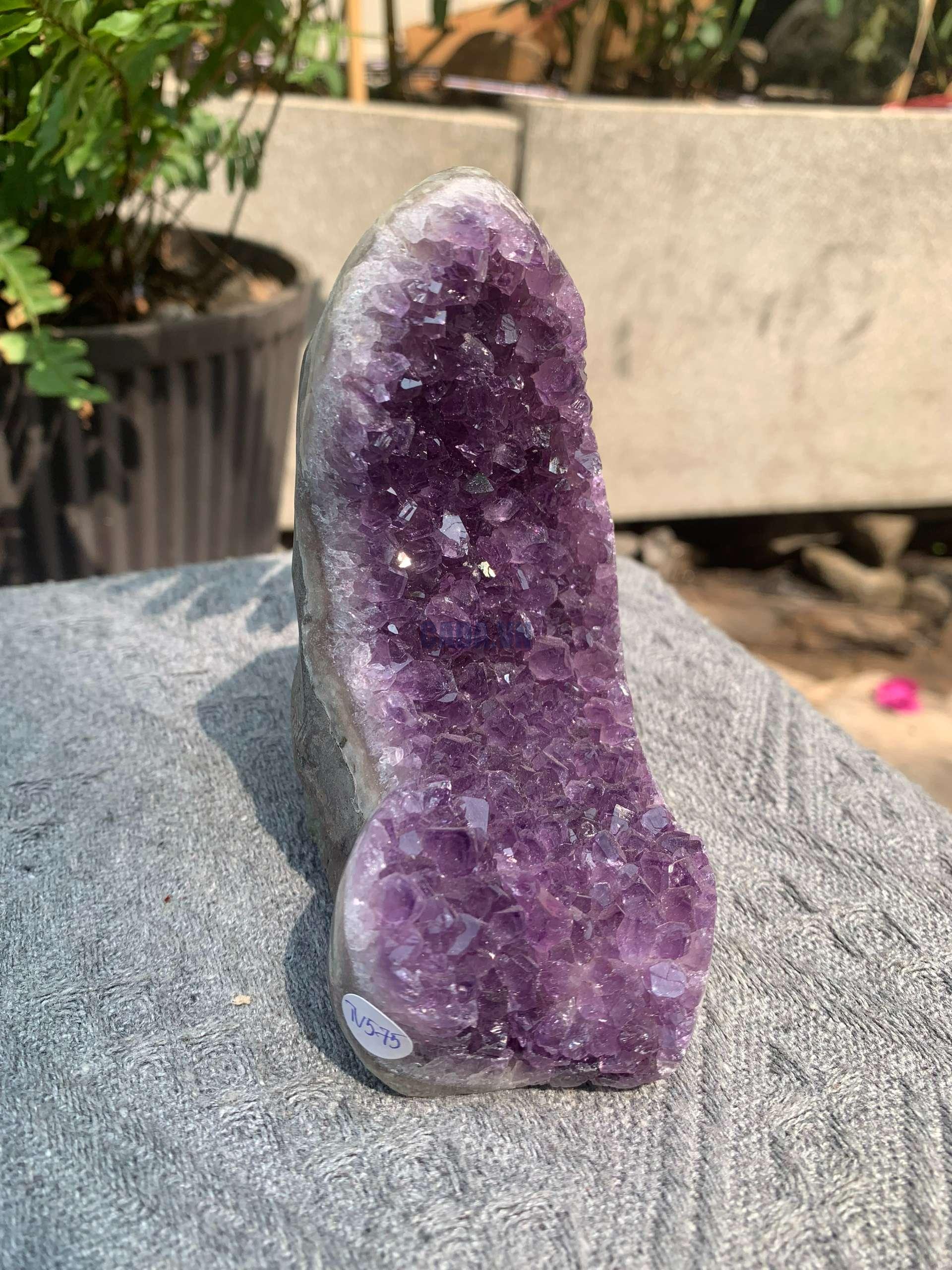 HỐC THẠCH ANH TÍM NHỎ – SMALL AMETHYST GEODE (TV575), KL: 0,516KG, KT: 11*5CM