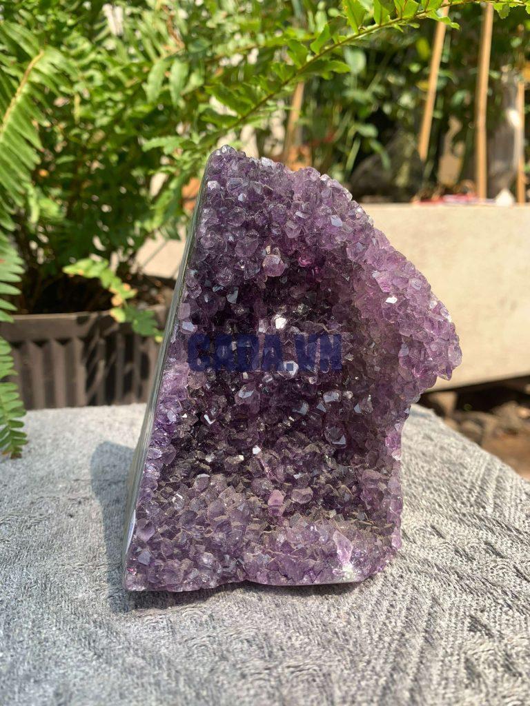 HỐC THẠCH ANH TÍM NHỎ – SMALL AMETHYST GEODE (TV578), KL: 0,602KG, KT: 11*8CM