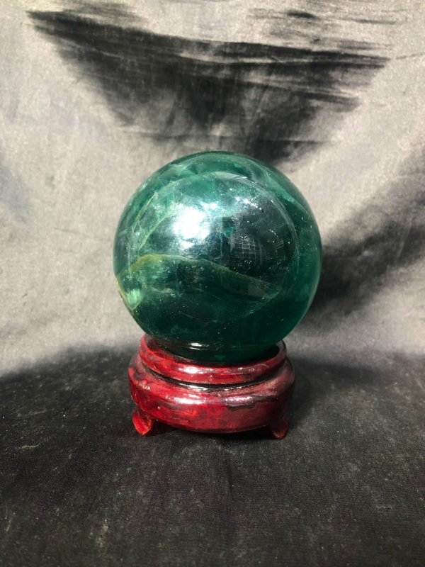 Bi cầu Fluorite Xanh – Green Fluorite Sphere (BX59), ĐK: 7CM – KL: 0,88KG
