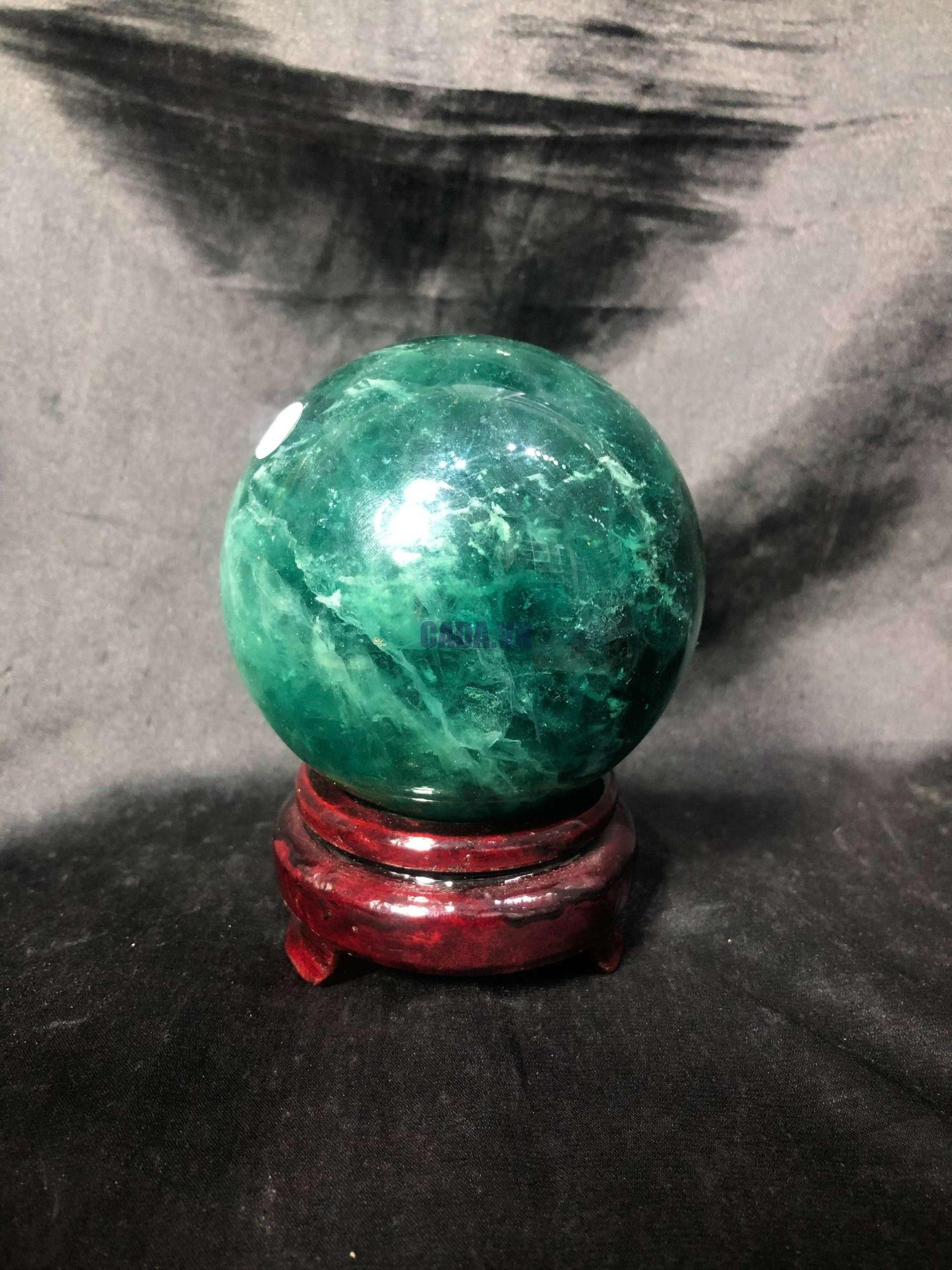 Bi cầu Fluorite Xanh – Green Fluorite Sphere (BX60), ĐK: 7,3CM – KL: 0,994KG