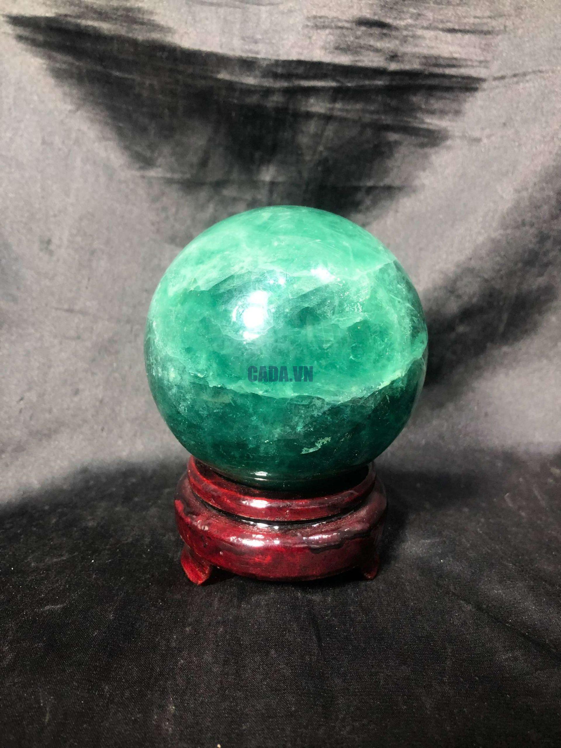 Bi cầu Fluorite Xanh – Green Fluorite Sphere (BX60), ĐK: 7,3CM – KL: 0,994KG