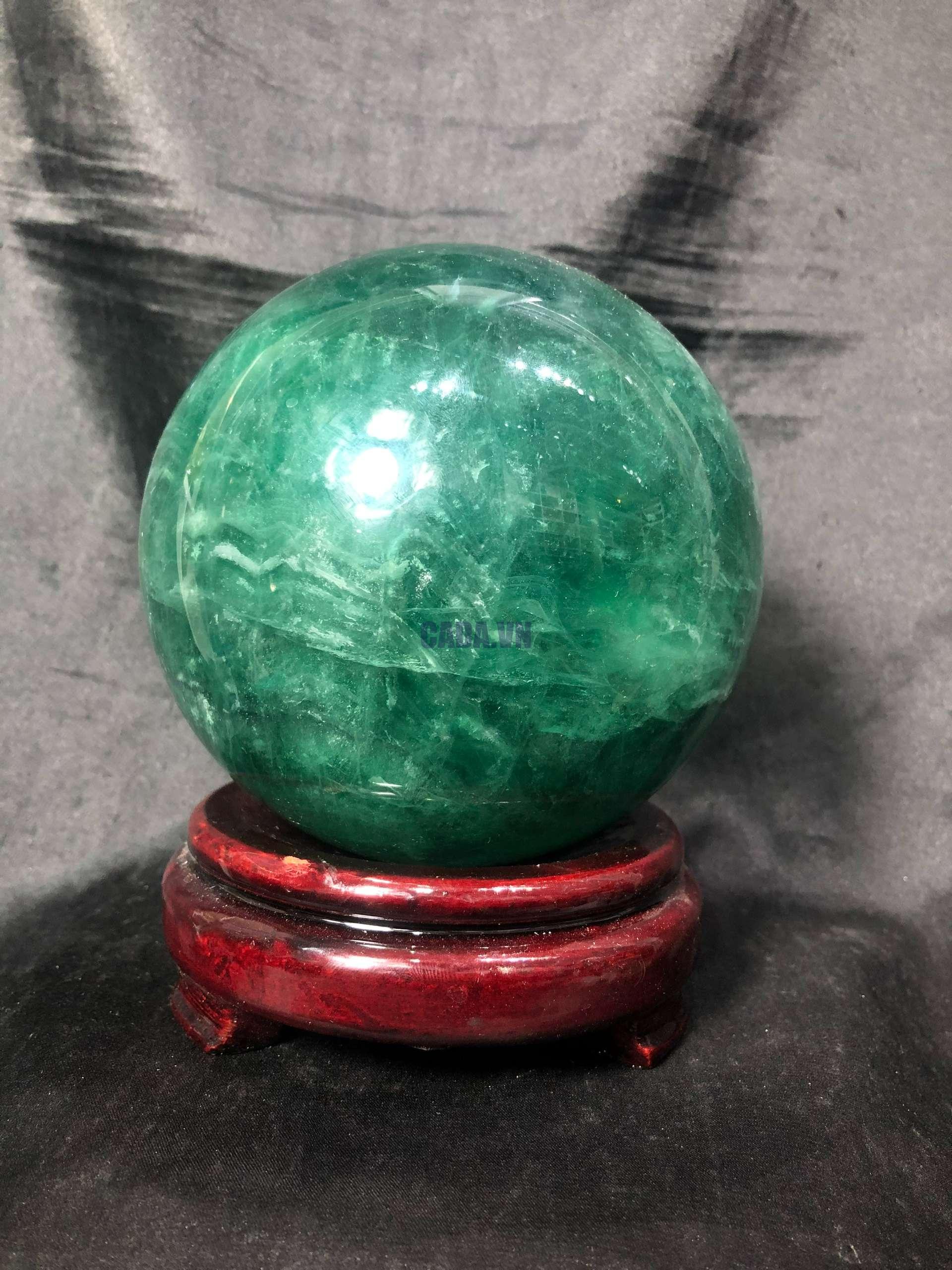 Bi cầu Fluorite Xanh – Green Fluorite Sphere (BX48), ĐK: 11,2CM -  KL: 3,010KG