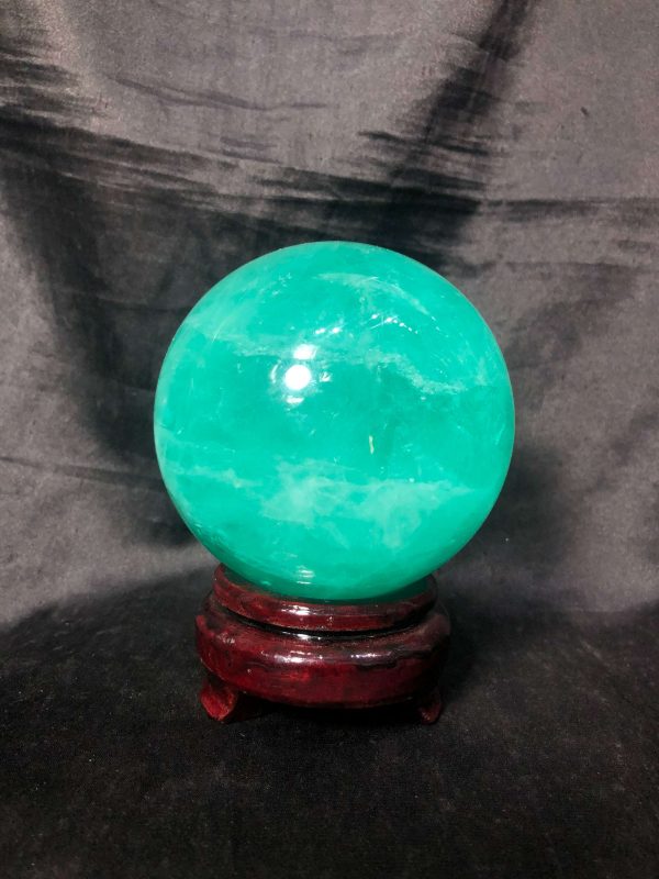 Bi cầu Fluorite Xanh – Green Fluorite Sphere (BX53), ĐK: 8,2CM – KL: 1,328KG