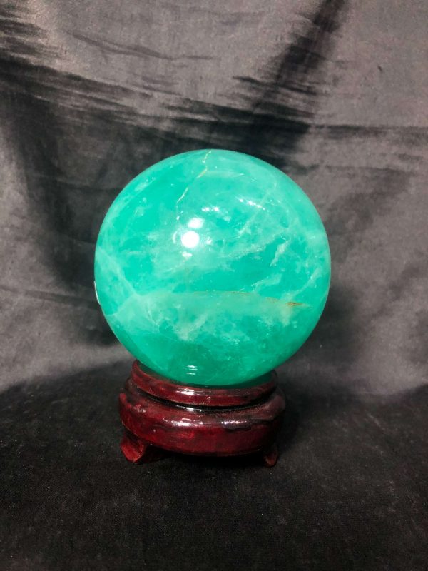 Bi cầu Fluorite Xanh – Green Fluorite Sphere (BX53), ĐK: 8,2CM – KL: 1,328KG
