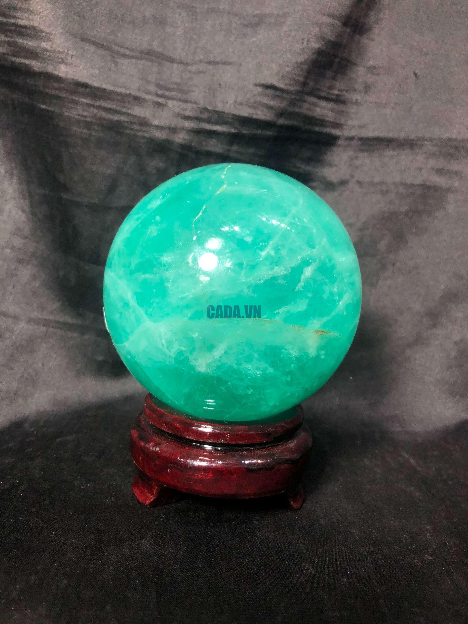 Bi cầu Fluorite Xanh – Green Fluorite Sphere (BX53), ĐK: 8,2CM – KL: 1,328KG