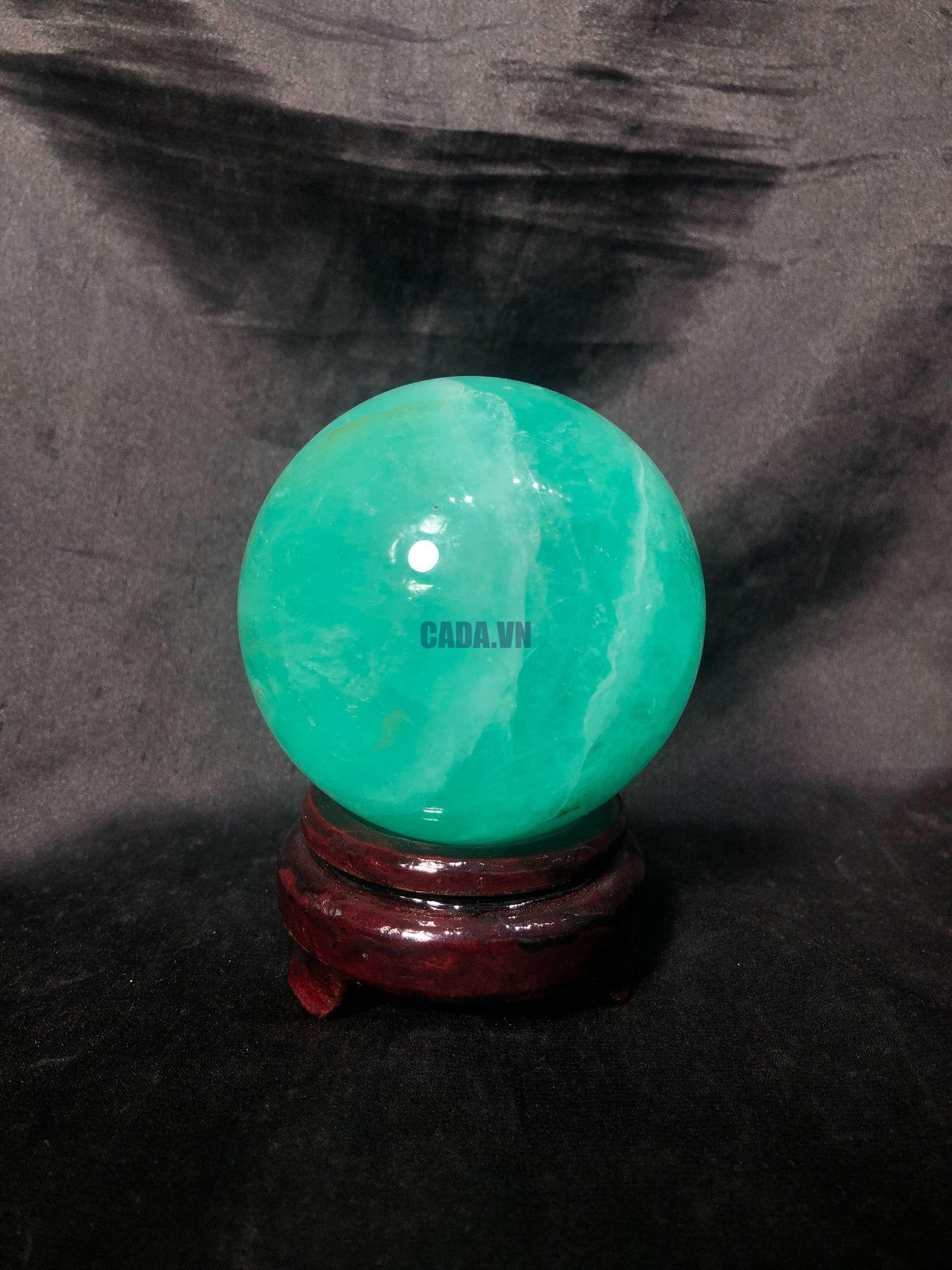 Bi cầu Fluorite Xanh – Green Fluorite Sphere (BX54), ĐK: 7,2CM – KL: 0,91KG