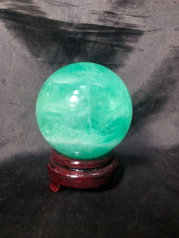 Bi cầu Fluorite Xanh – Green Fluorite Sphere (BX55), ĐK: 7,6CM – KL: 1,076KG