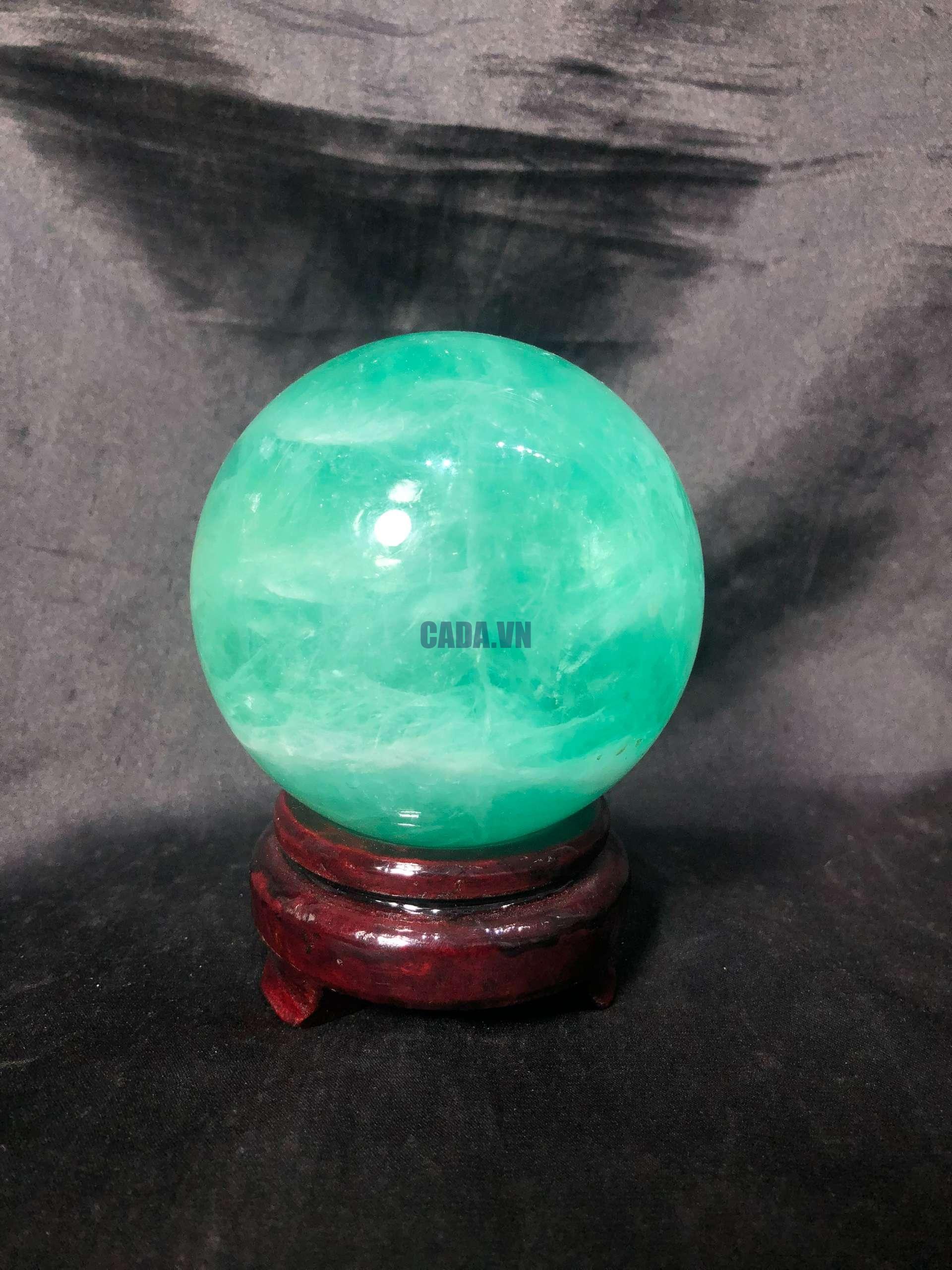 Bi cầu Fluorite Xanh – Green Fluorite Sphere (BX55), ĐK: 7,6CM – KL: 1,076KG