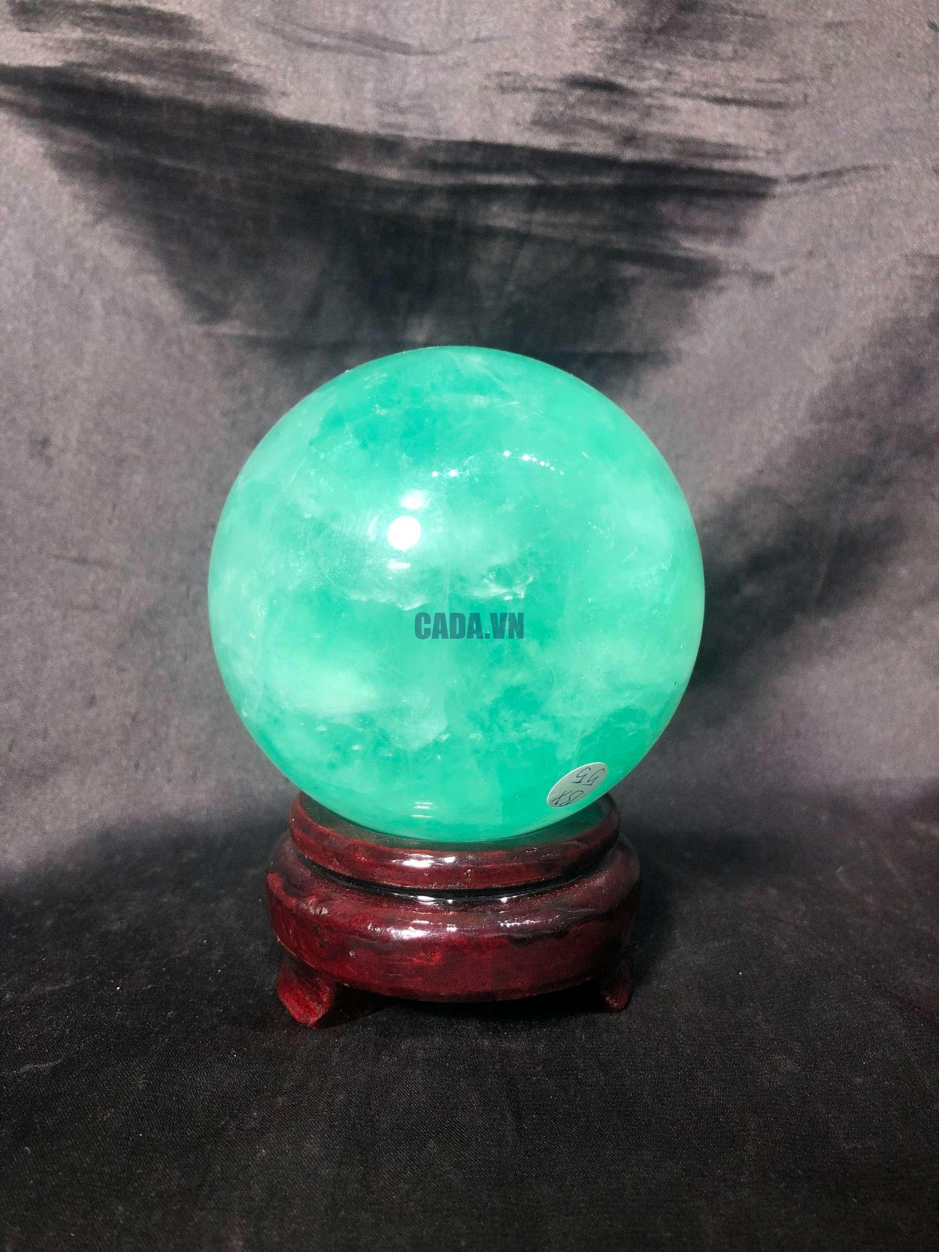 Bi cầu Fluorite Xanh – Green Fluorite Sphere (BX55), ĐK: 7,6CM – KL: 1,076KG