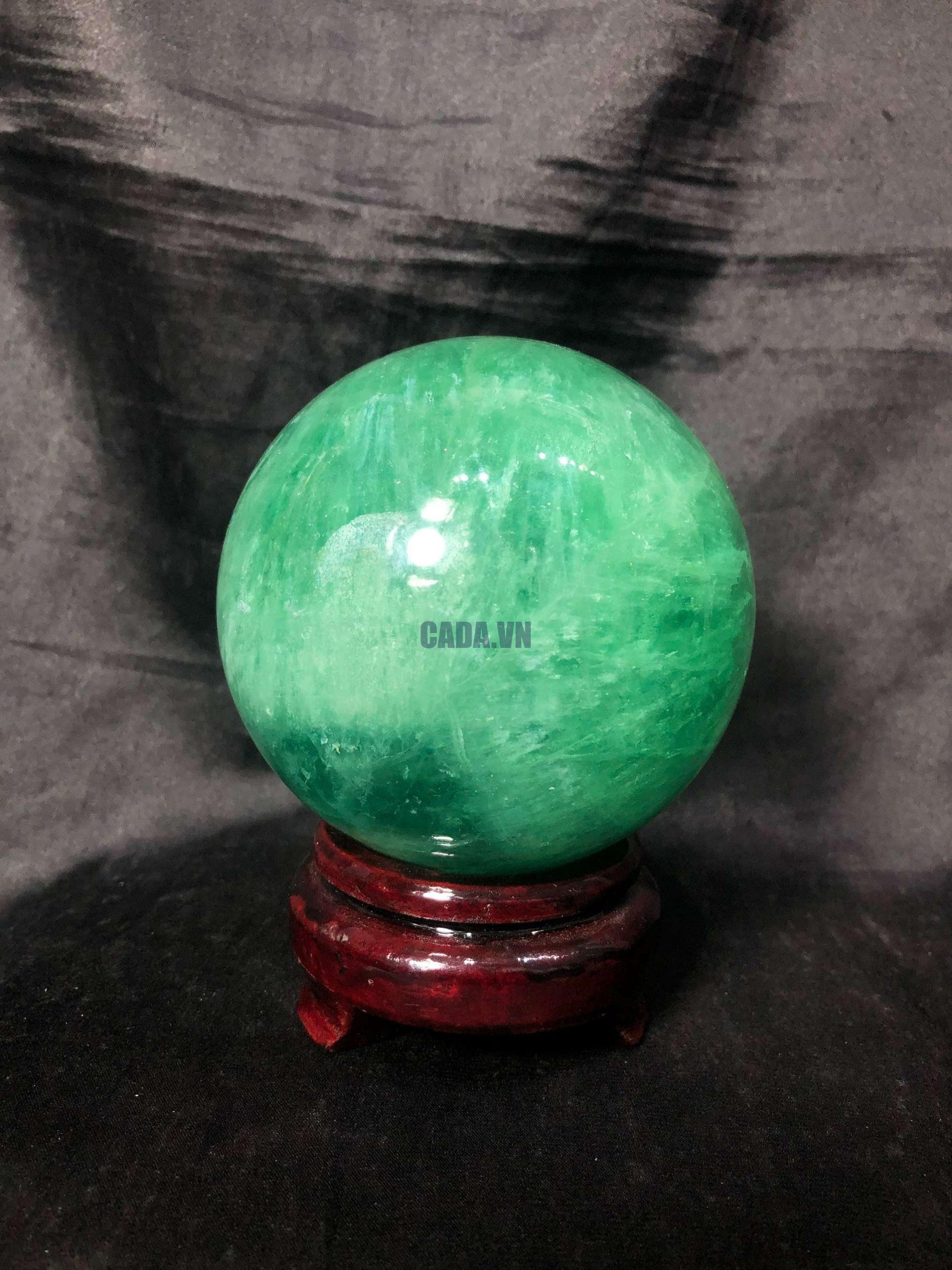 Bi cầu Fluorite Xanh – Green Fluorite Sphere (BX57), ĐK: 8,3CM – KL: 1,354KG