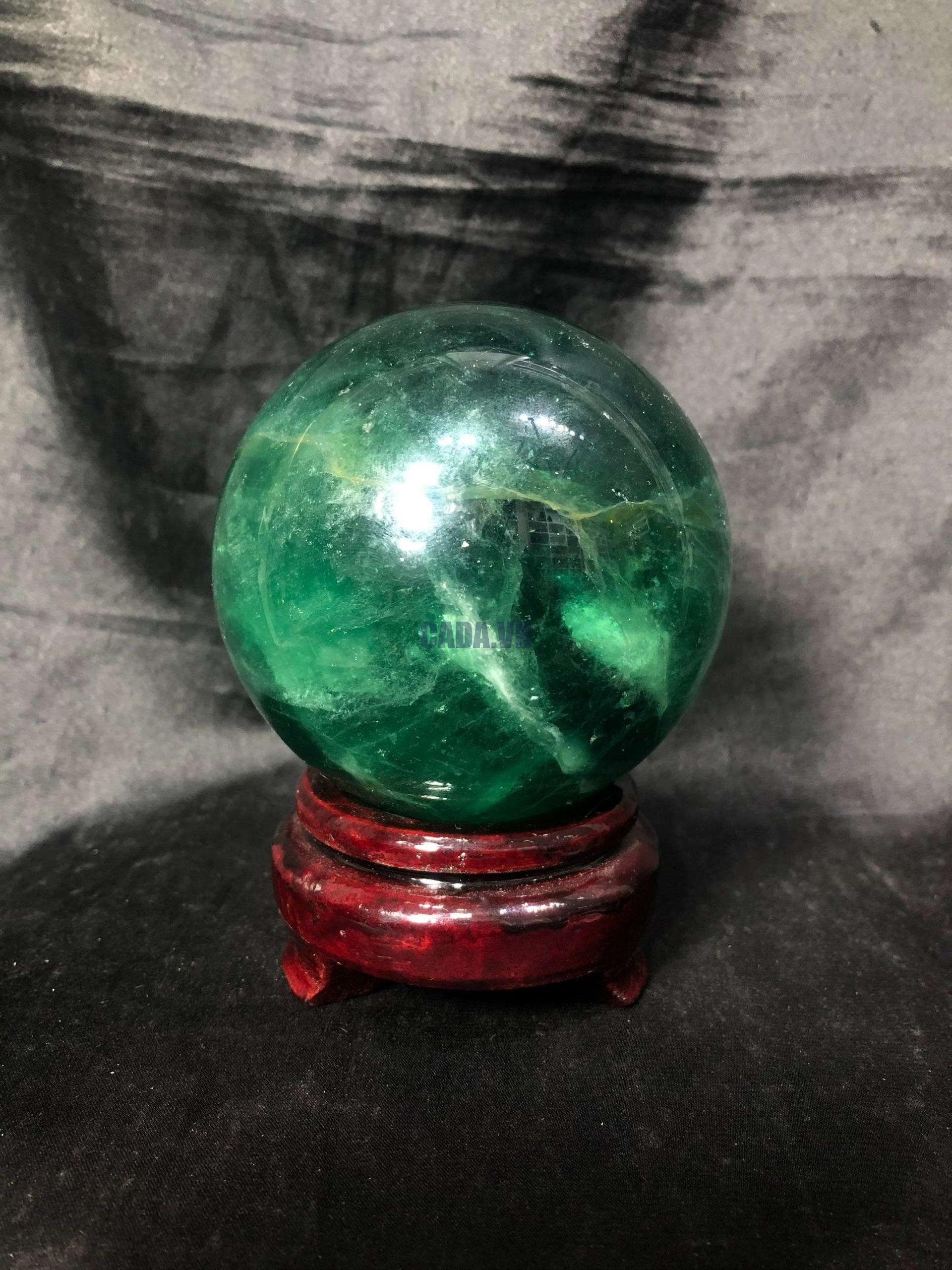 Bi cầu Fluorite Xanh – Green Fluorite Sphere (BX61), ĐK: 7,5CM – KL: 1,066KG