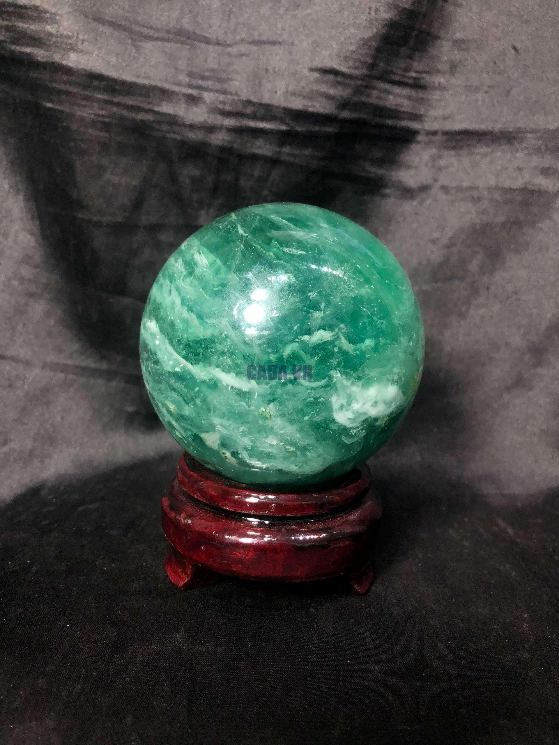 Bi cầu Fluorite Xanh – Green Fluorite Sphere (BX62), ĐK: 7,3CM – KL: 0,992KG