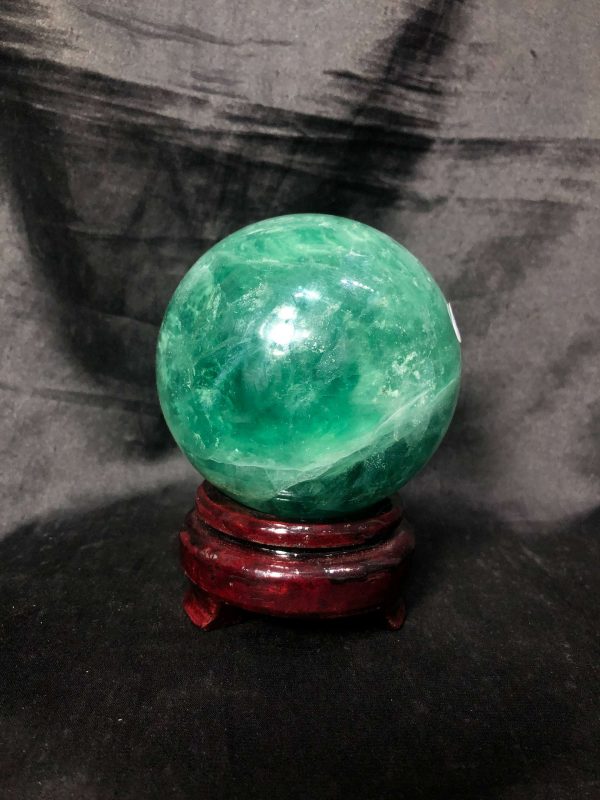 Bi cầu Fluorite Xanh – Green Fluorite Sphere (BX62), ĐK: 7,3CM – KL: 0,992KG