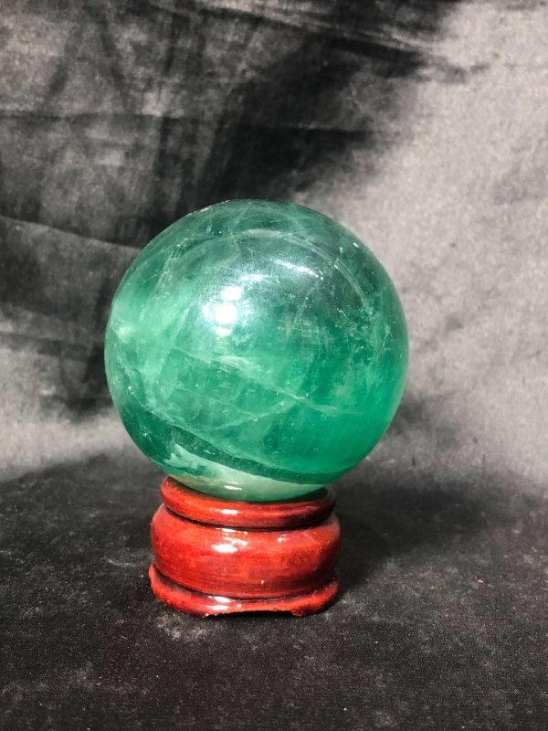 Bi cầu Fluorite Xanh – Green Fluorite Sphere (BX64), ĐK: 5,2CM – KL: 0,404KG