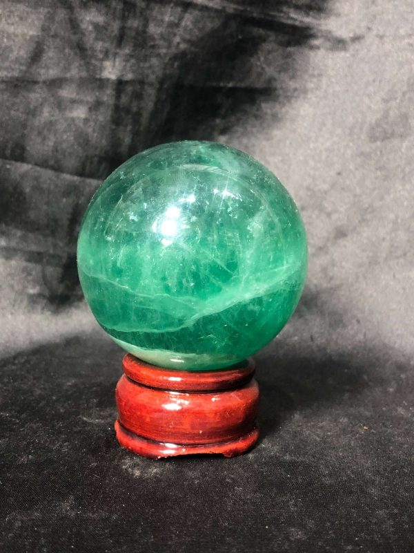 Bi cầu Fluorite Xanh – Green Fluorite Sphere (BX64), ĐK: 5,2CM – KL: 0,404KG