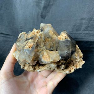 Agate Geode with Smoky Quartz - Hốc Mã Não cộng sinh tinh thể Thạch Anh Khói | CADA DECOR