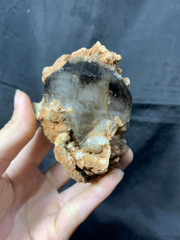 Agate Geode with Smoky Quartz - Hốc Mã Não cộng sinh tinh thể Thạch Anh Khói | CADA DECOR