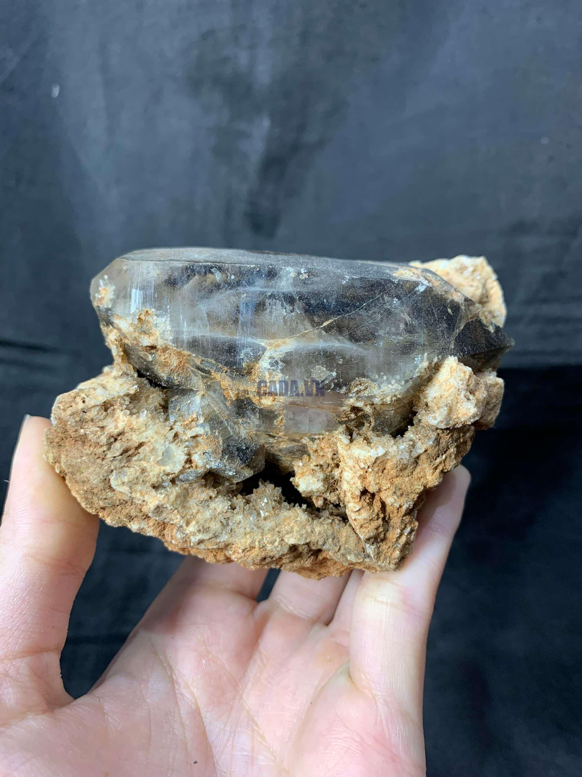 Agate Geode with Smoky Quartz - Hốc Mã Não cộng sinh tinh thể Thạch Anh Khói | CADA DECOR