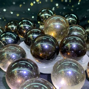 Bi cầu Thạch Anh Khói - Smoky Quartz, Bi Cầu Lăn Tay Đá Thạch Anh | CADA DECOR