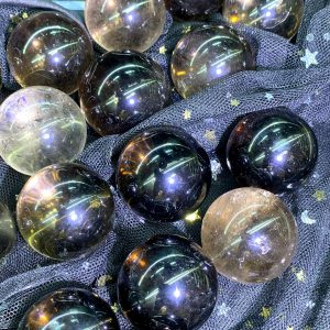 Bi cầu Thạch Anh Khói - Smoky Quartz, Bi Cầu Lăn Tay Đá Thạch Anh | CADA DECOR