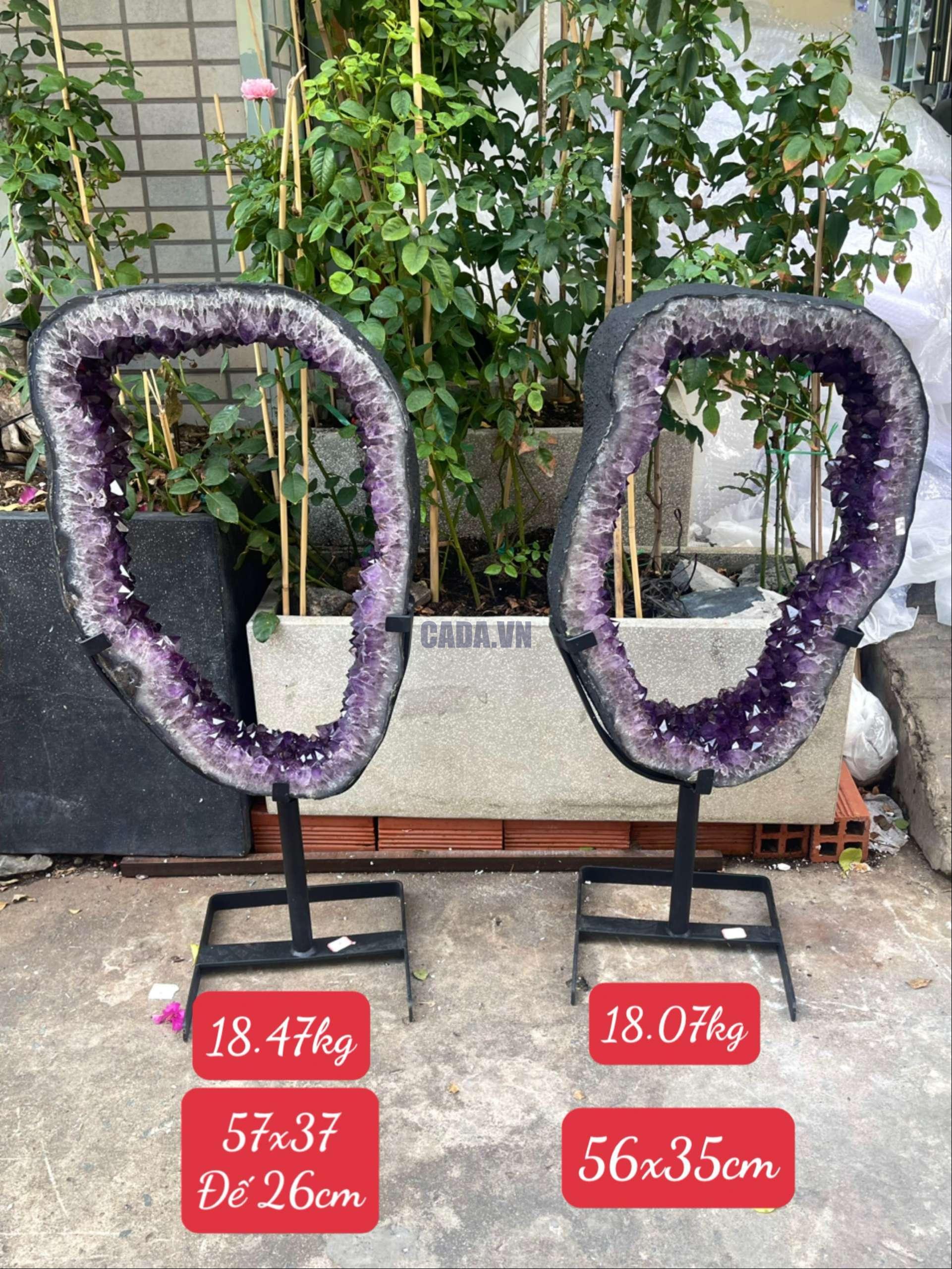 Slice Geode Amethyst – Lát cắt thạch anh tím | CADA DECOR