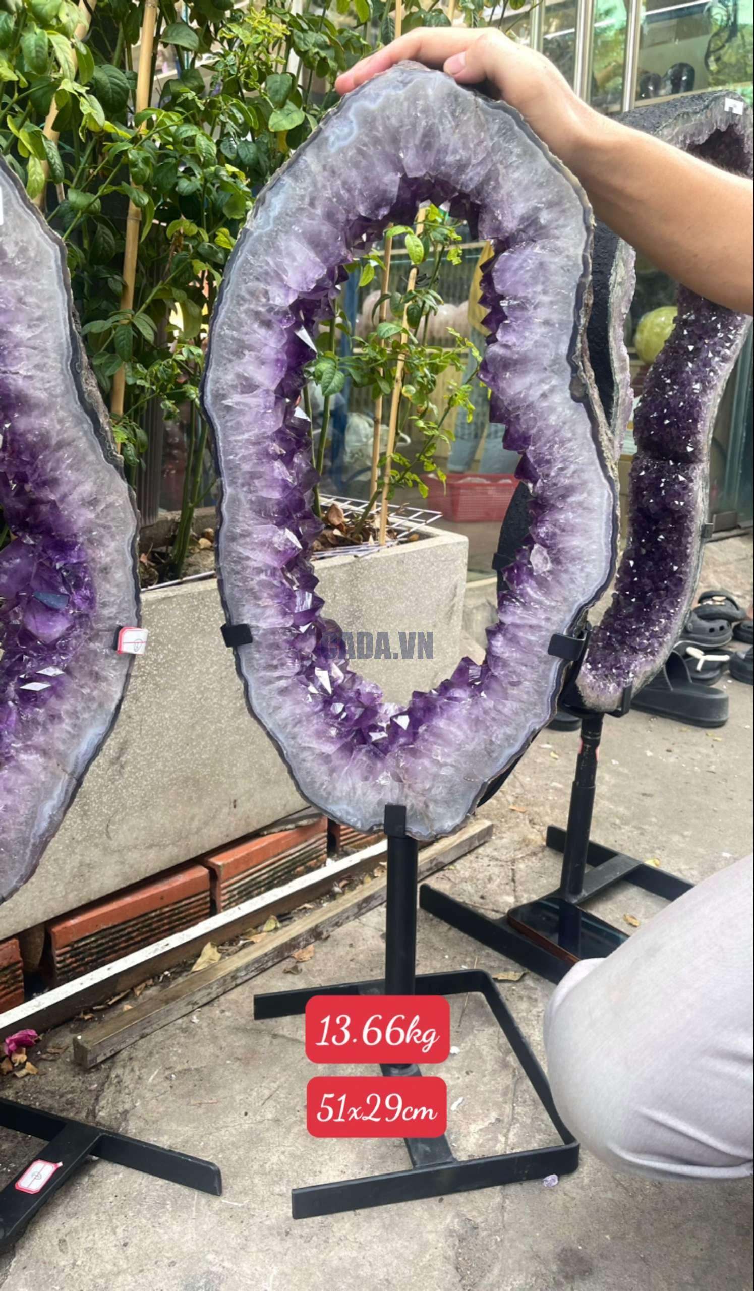 Slice Geode Amethyst – Lát cắt thạch anh tím | CADA DECOR
