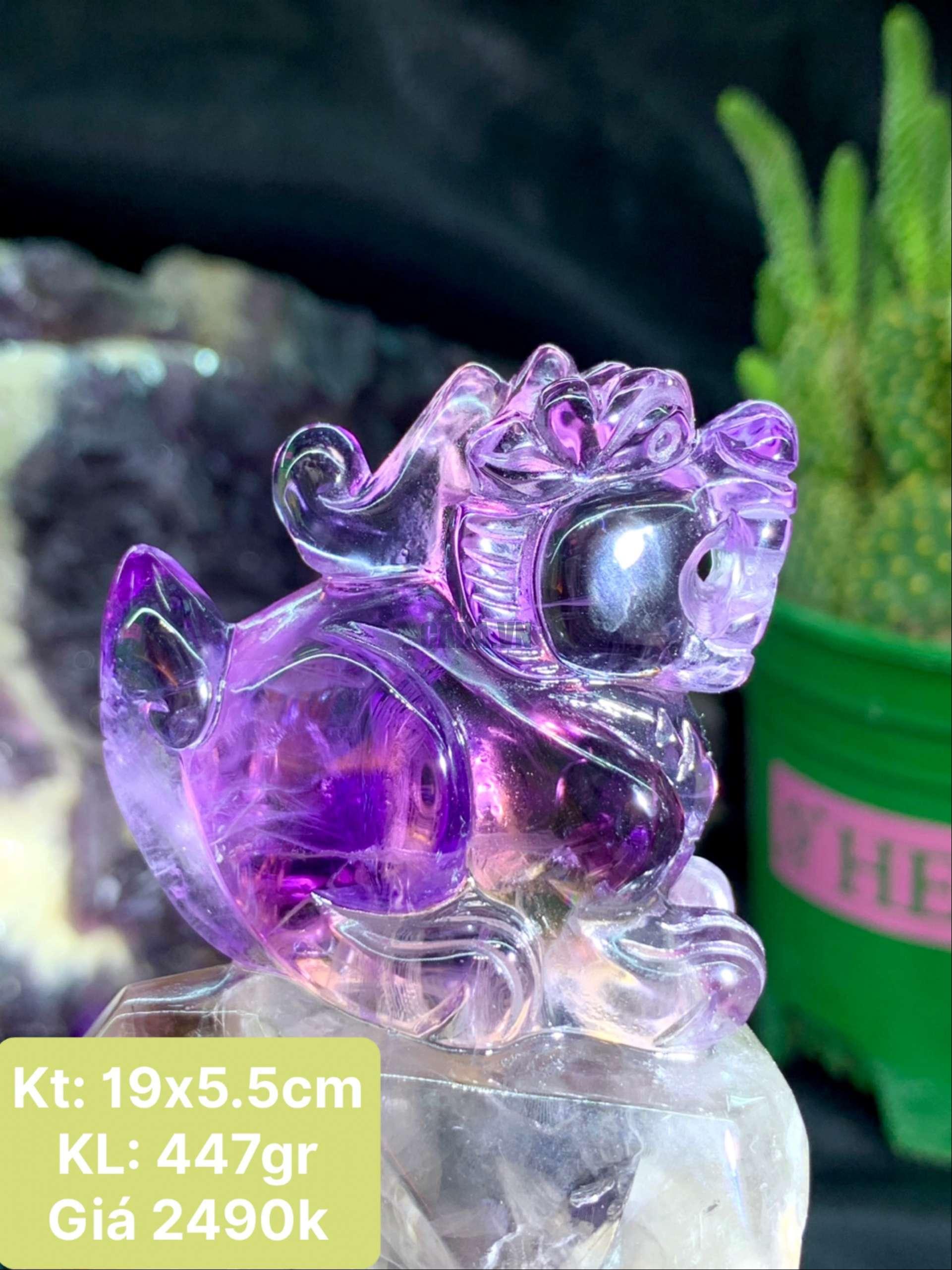Tượng Tỳ Hưu Thạch Anh Tím | CADA DECOR