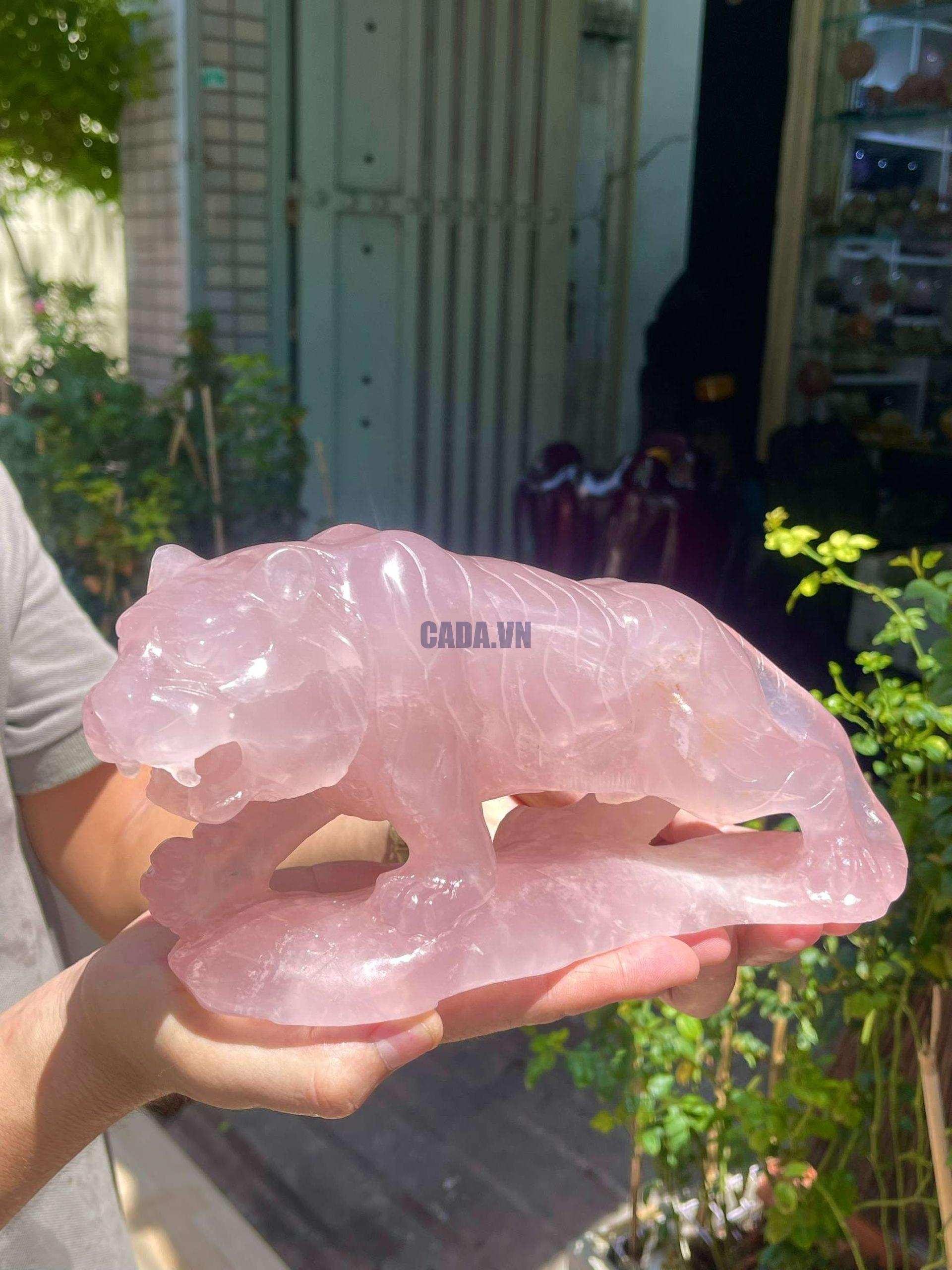 Hổ Thạch Anh Hồng, KT: 27x12x7cm - KL: 2,114kg | CADA DECOR
