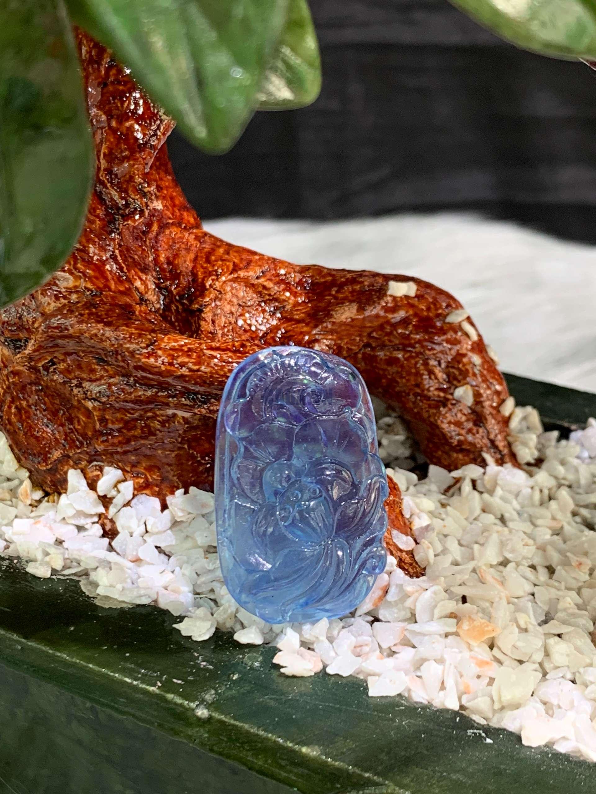 Mặt Dây Aquamarine Hình Hoa | CADA DECOR