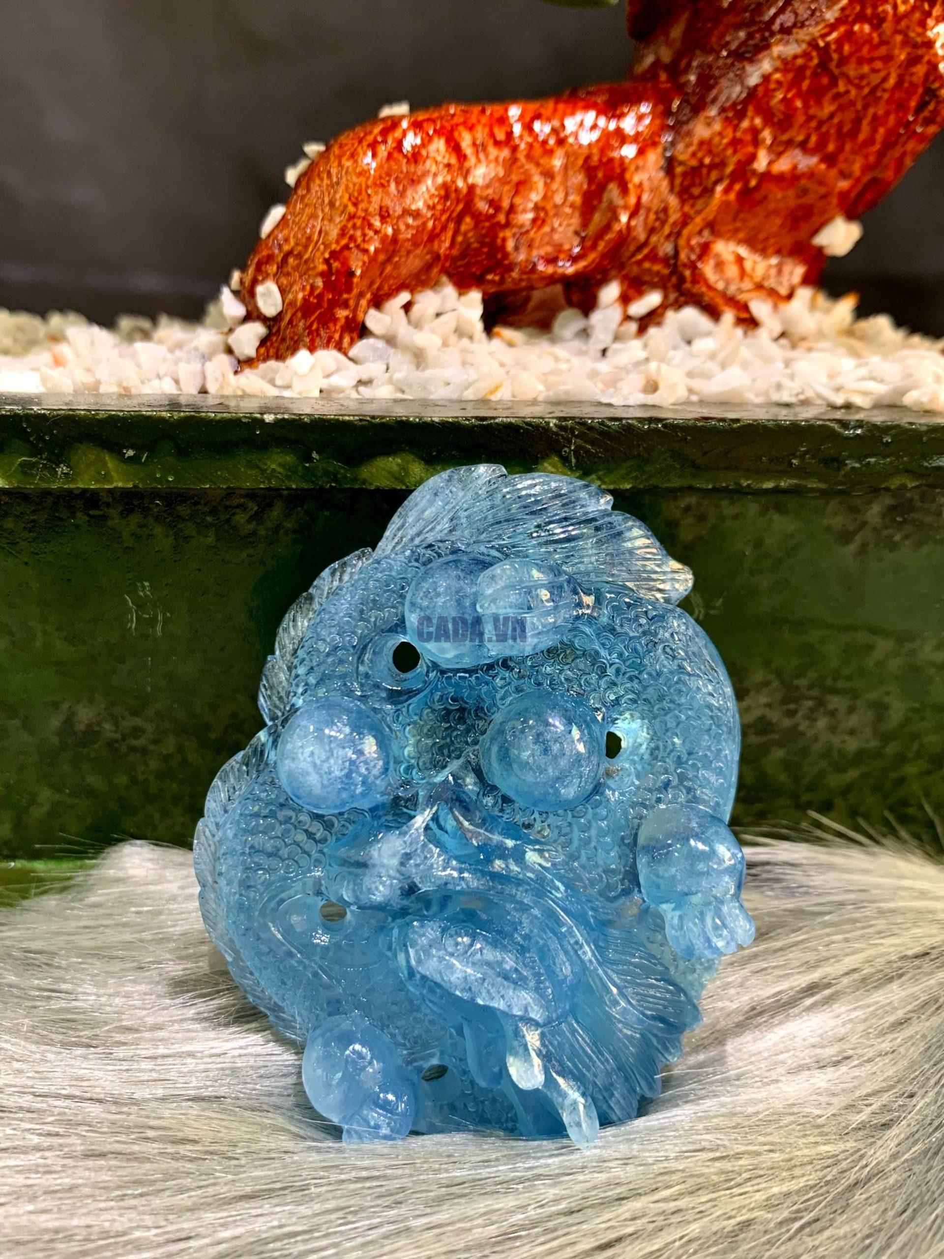 Mặt Dây Hình Rồng Aquamarine | CADA DECOR