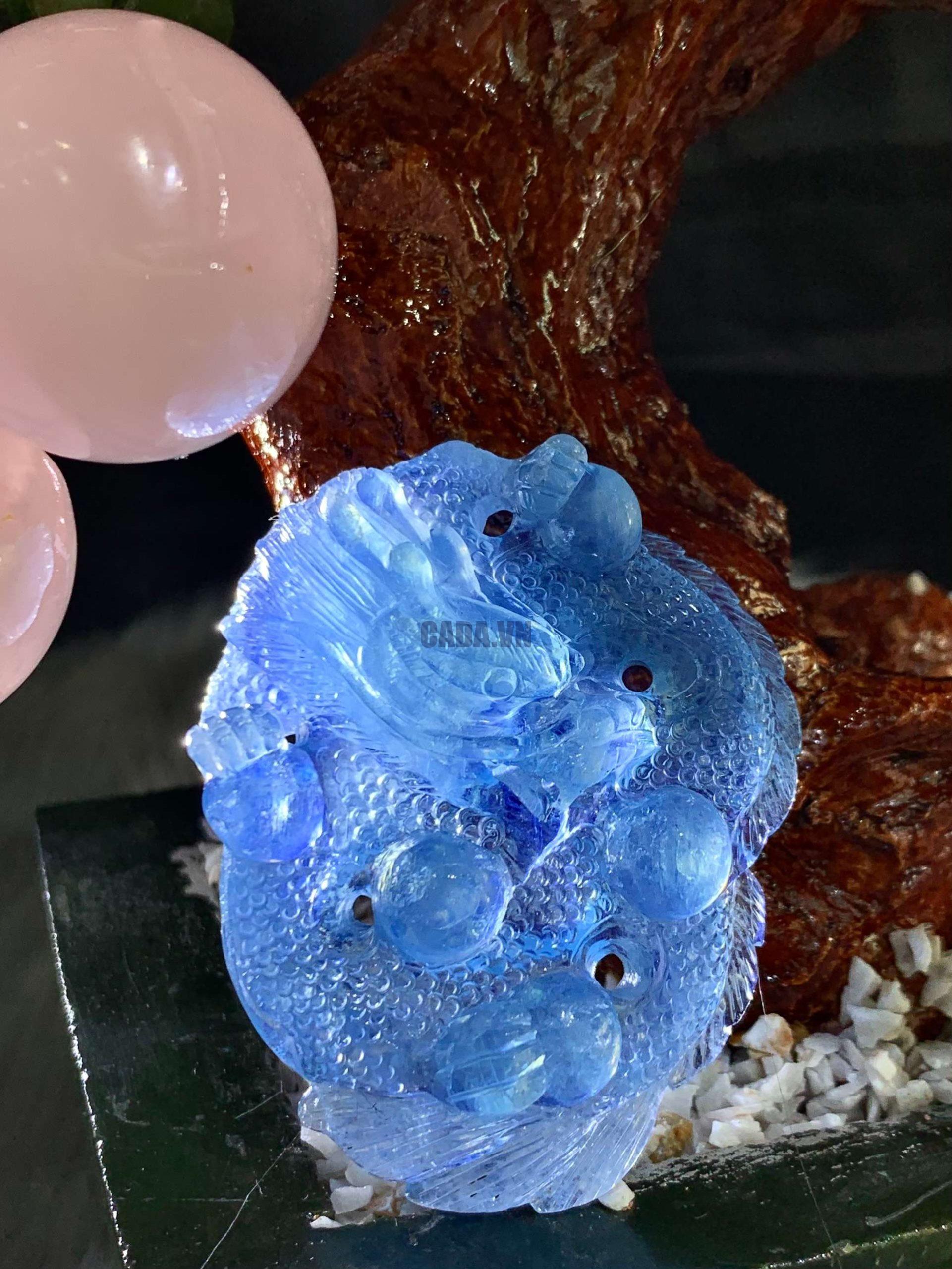 Mặt Dây Hình Rồng Aquamarine | CADA DECOR