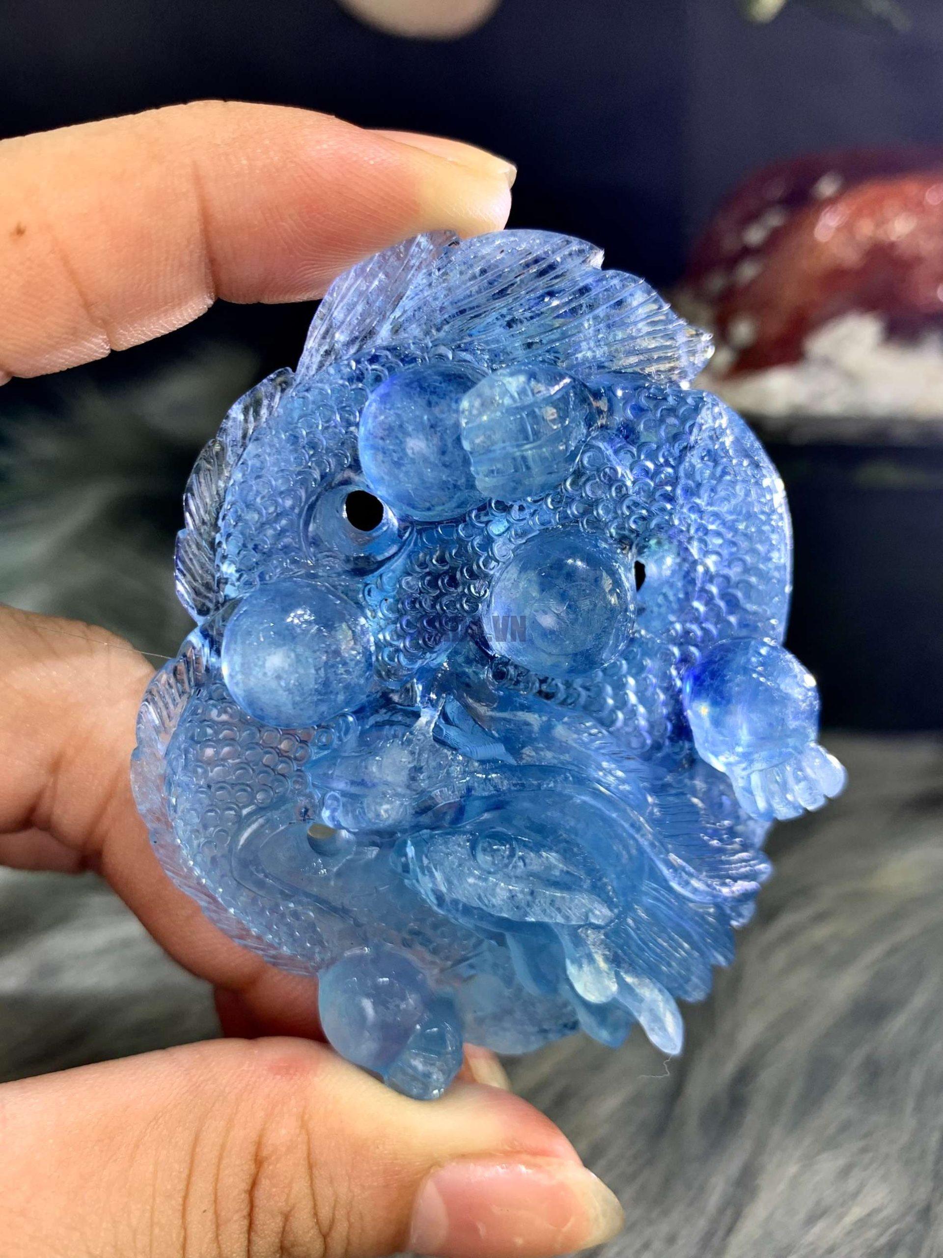 Mặt Dây Hình Rồng Aquamarine | CADA DECOR