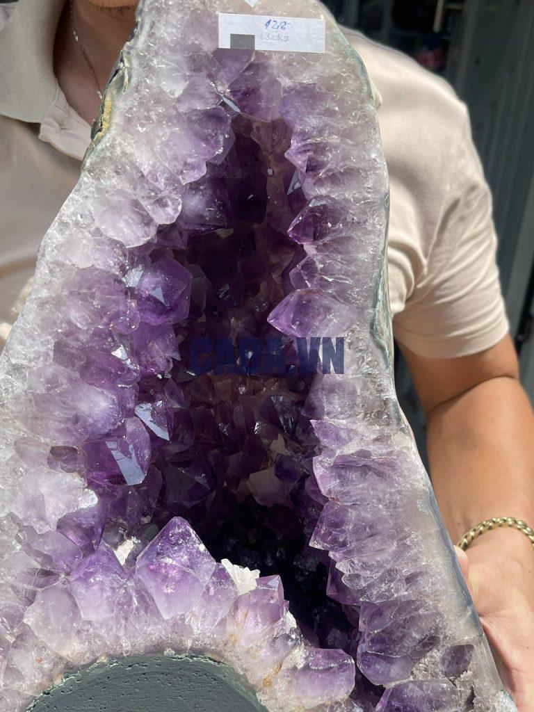 Hốc thạch anh tím da mã não nguyên bản 12,8kg