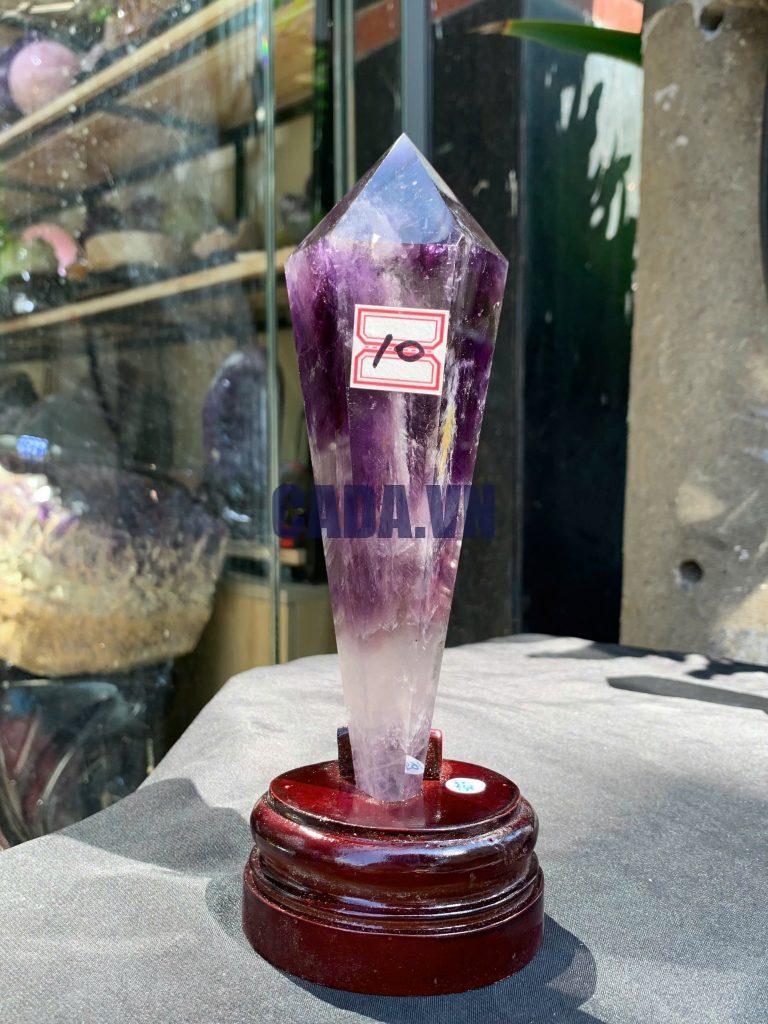 TRỤ THẠCH ANH TÍM TTI54: 22,5*6cm -1695k nặng 468gr