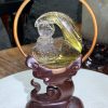 Tượng phật quan âm thạch anh tóc vàng Cao riêng đá 7cm, 84g