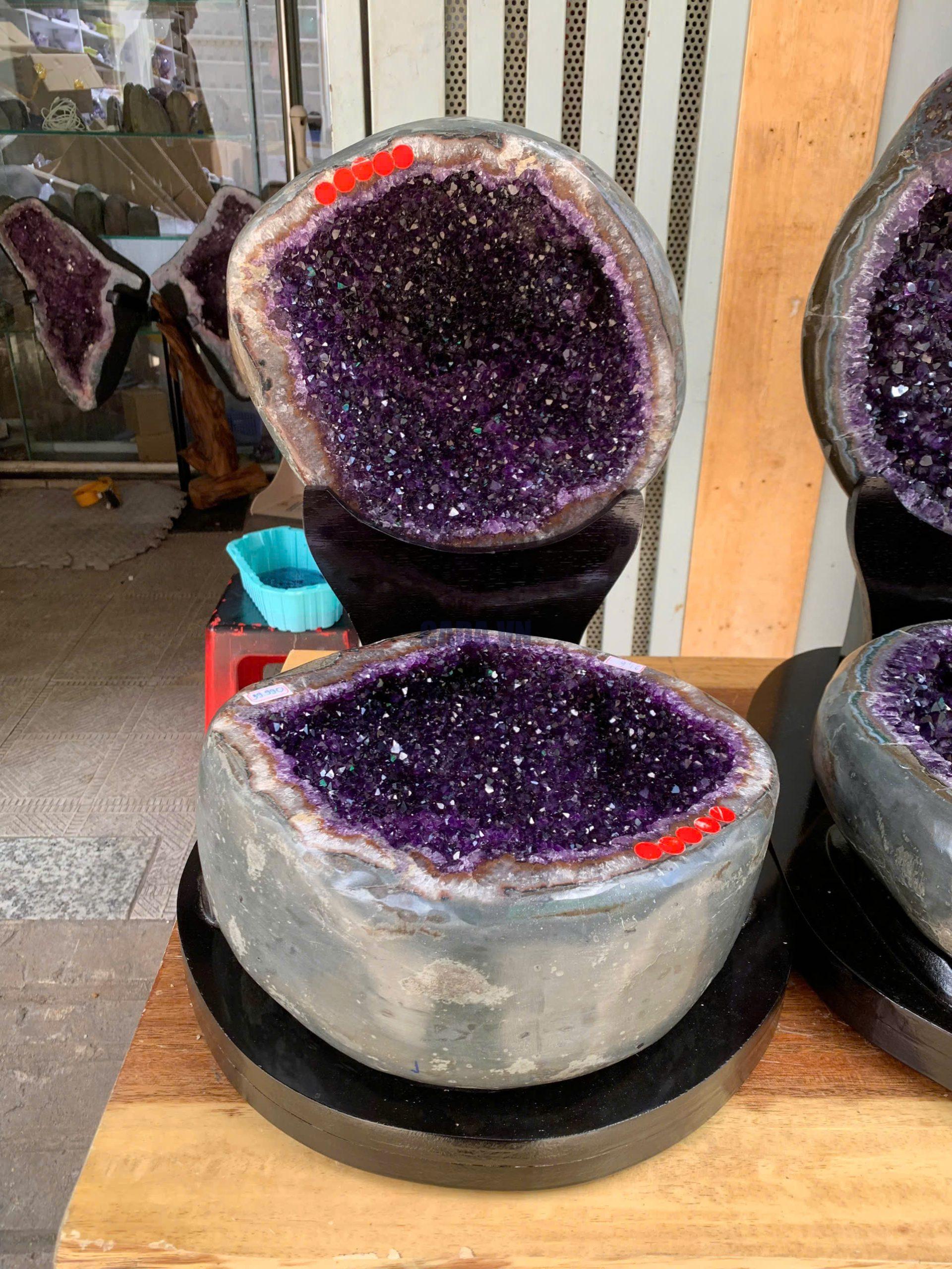 Bát tụ bảo thạch anh tím - KT: ngang 29 cm, cao 45 cm - KT: 21,6 kg