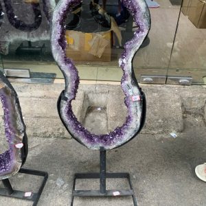 Slice Amethyst - Lát cắt hốc thạch anh tím - KL: 14,3 kg - KT cả bộ: 89x33 cm
