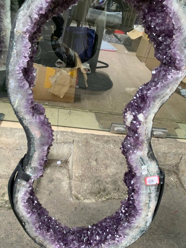 Slice Amethyst - Lát cắt hốc thạch anh tím - KL: 14,3 kg - KT cả bộ: 89x33 cm