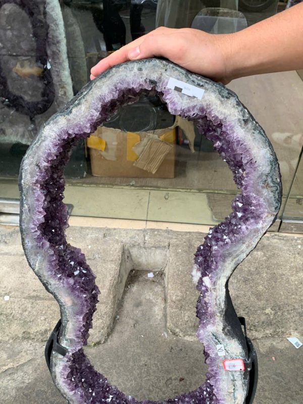Slice Amethyst - Lát cắt hốc thạch anh tím - KL: 14,3 kg - KT cả bộ: 89x33 cm