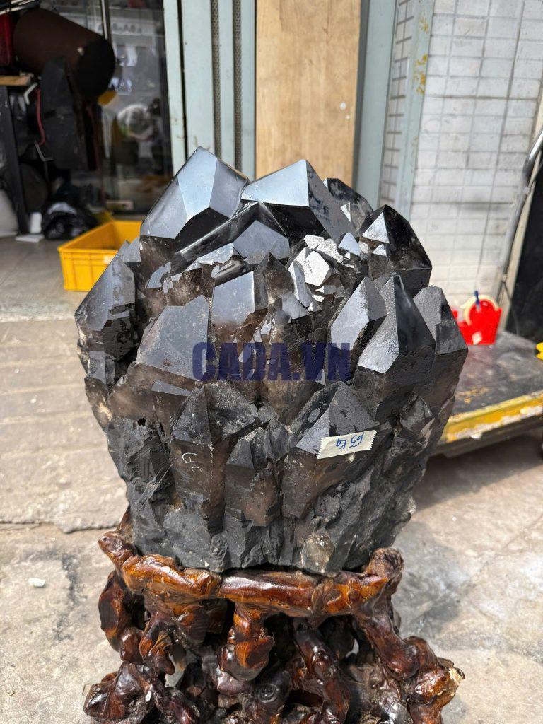 THẠCH ANH KHÓI BIẾN THỂ THÁP - SMOKY QUARTZ KT: 82x40CM, KL: 65KG