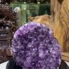 Thạch Anh Tím - Amethyst kèm đế gỗ KT: 13x10.5cm - KL: 1.032kg