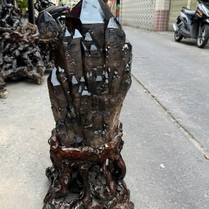 THẠCH ANH KHÓI BIẾN THỂ THÁP - SMOKY QUARTZ KT: 73x27CM, KL: 34,5KG