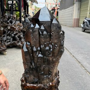 THẠCH ANH KHÓI BIẾN THỂ THÁP - SMOKY QUARTZ KT: 73x27CM, KL: 34,5KG